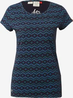 Ragwear T-shirts Shirt Dames Navy / Royal Blue/koningsblauw