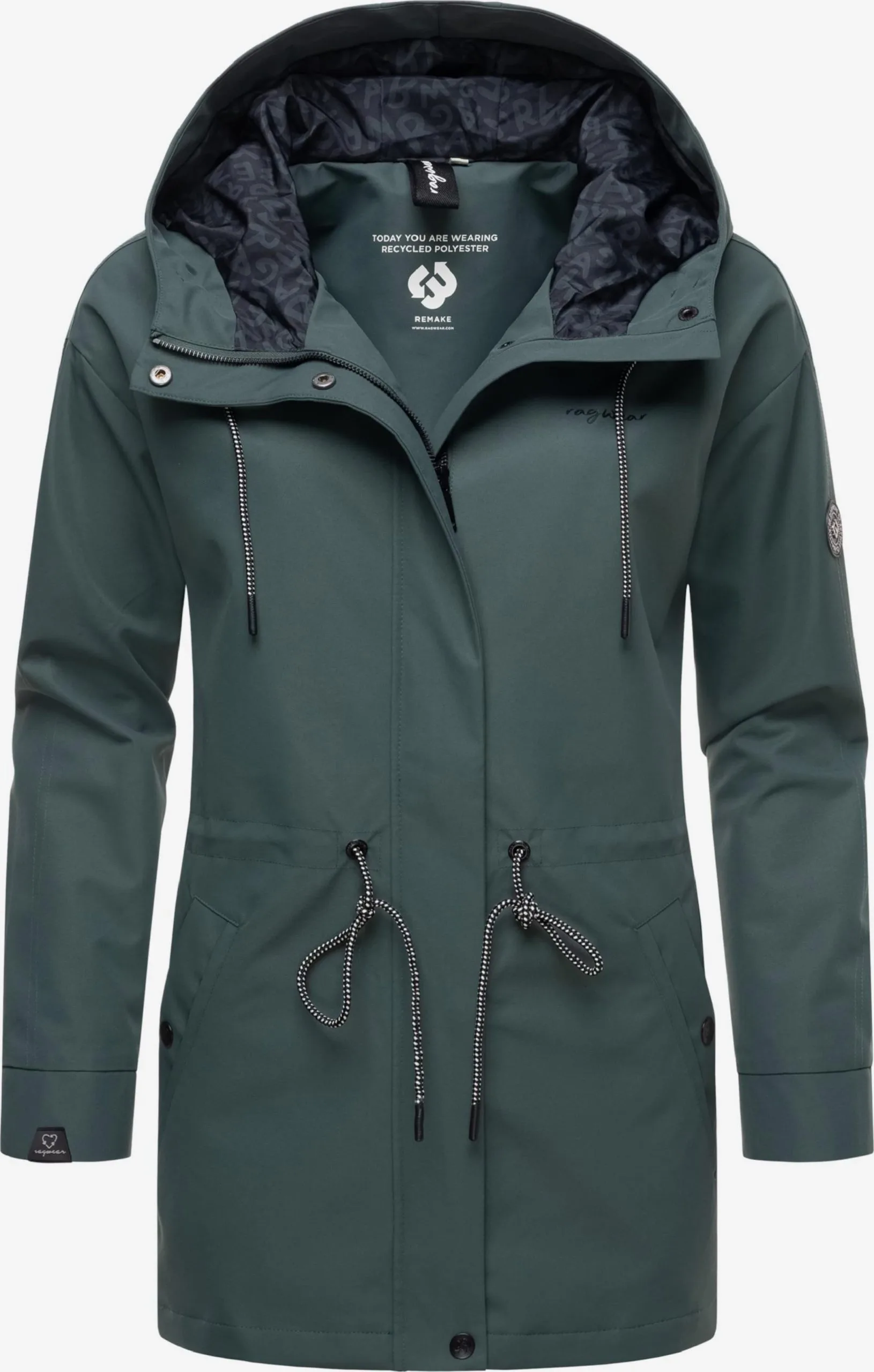 Ragwear Regenjassen Functionele Jas Urbanna Remake Dames Donkergroen 4 Ragwear Regenjassen Functionele Jas Urbanna Remake Dames Donkergroen - Afbeelding 4