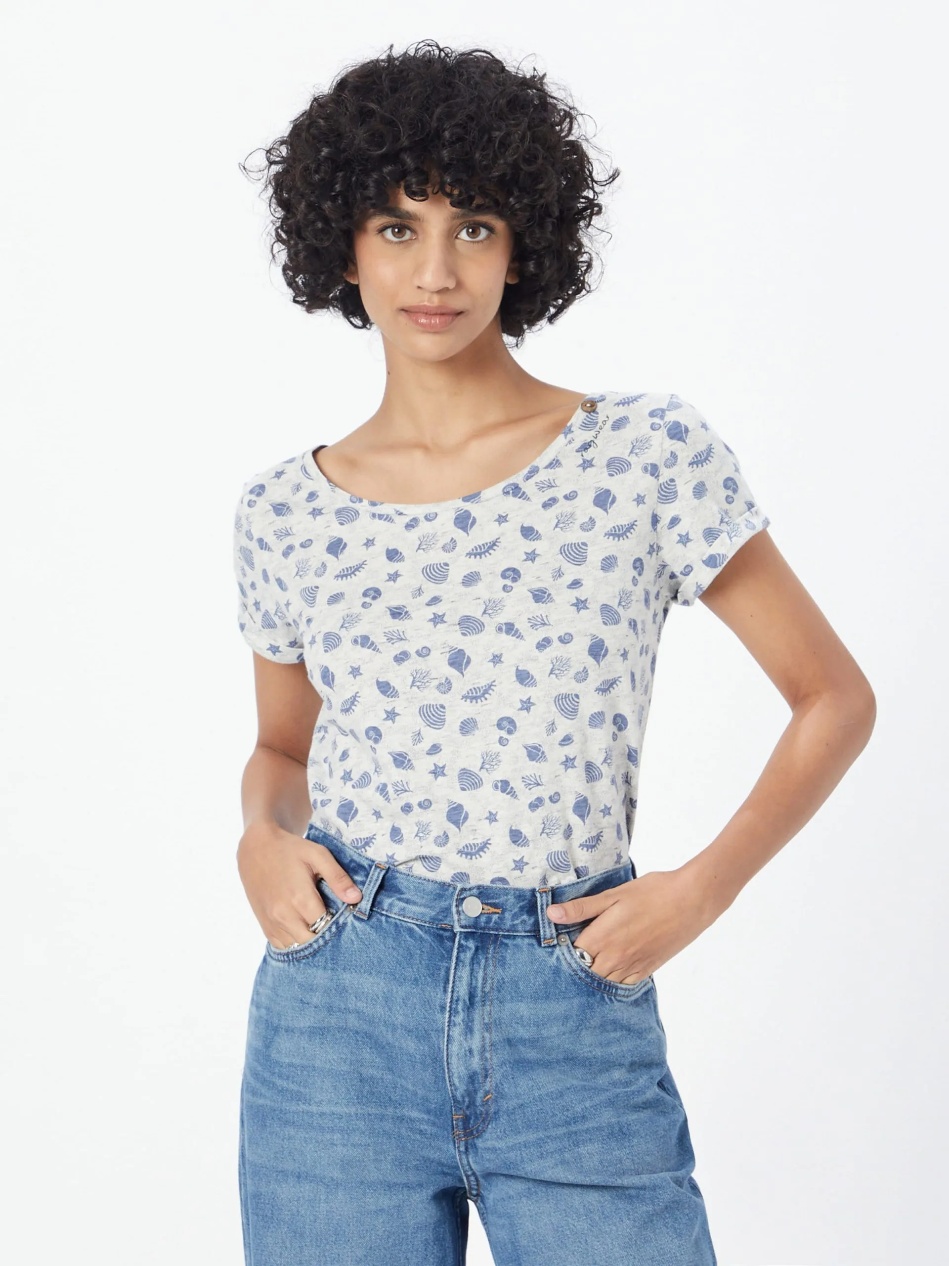 Ragwear T-shirts Shirt FLORAH Dames Wit Gemêleerd 3 Ragwear T-shirts Shirt FLORAH Dames Wit Gemêleerd - Afbeelding 3