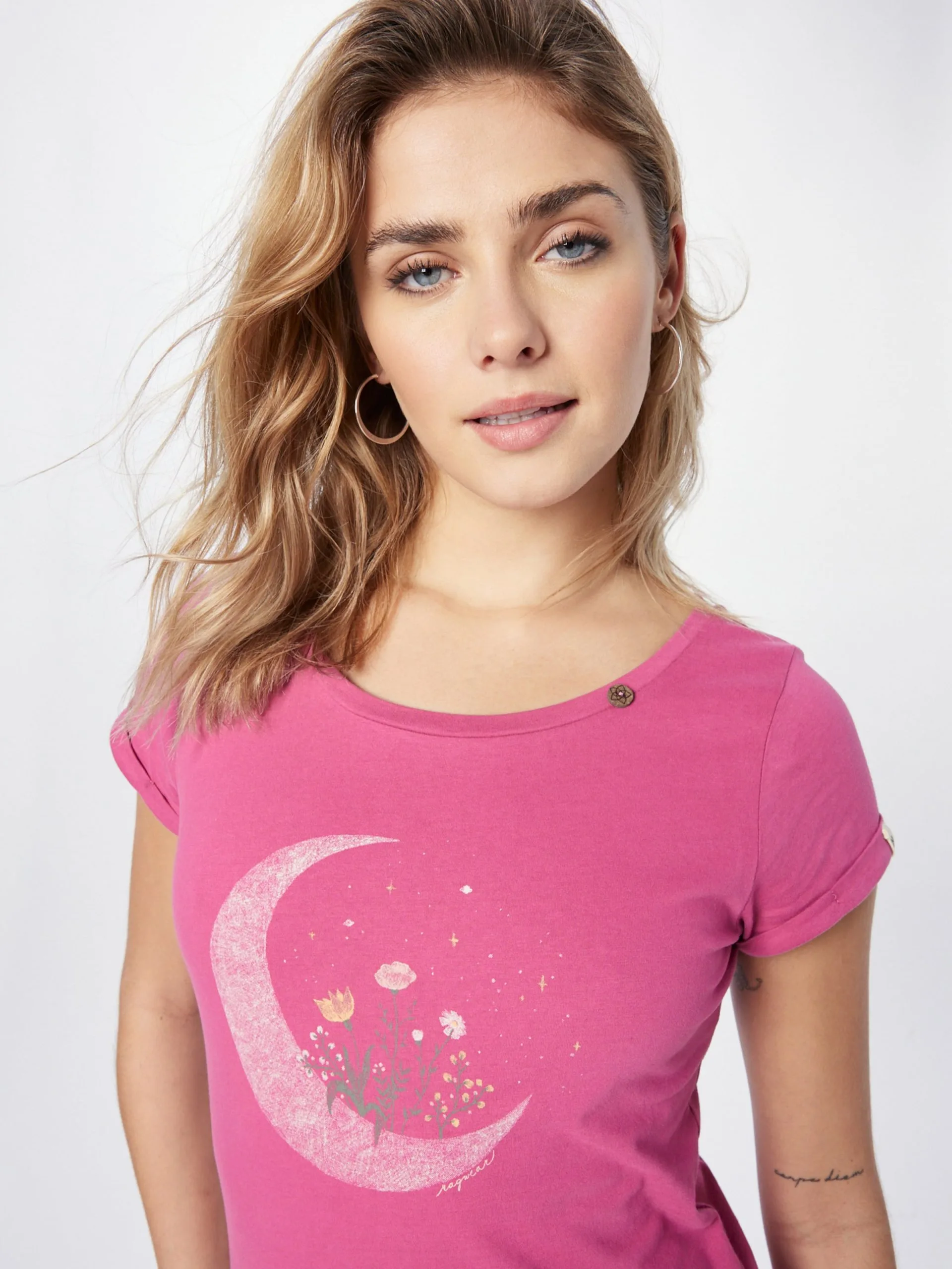 Ragwear T-shirts Shirt Dames Pink / Rosa 2 Ragwear T-shirts Shirt Dames Pink / Rosa - Afbeelding 2