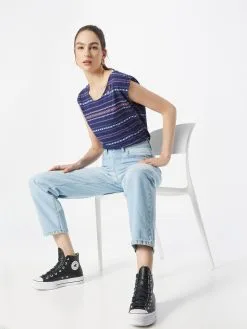 Ragwear T-shirts Shirt GREETA Dames Indigo / Lichtblauw -Ragwear Verkoopwinkel 557c4ba1073e22f70d99ef9e28d436b0