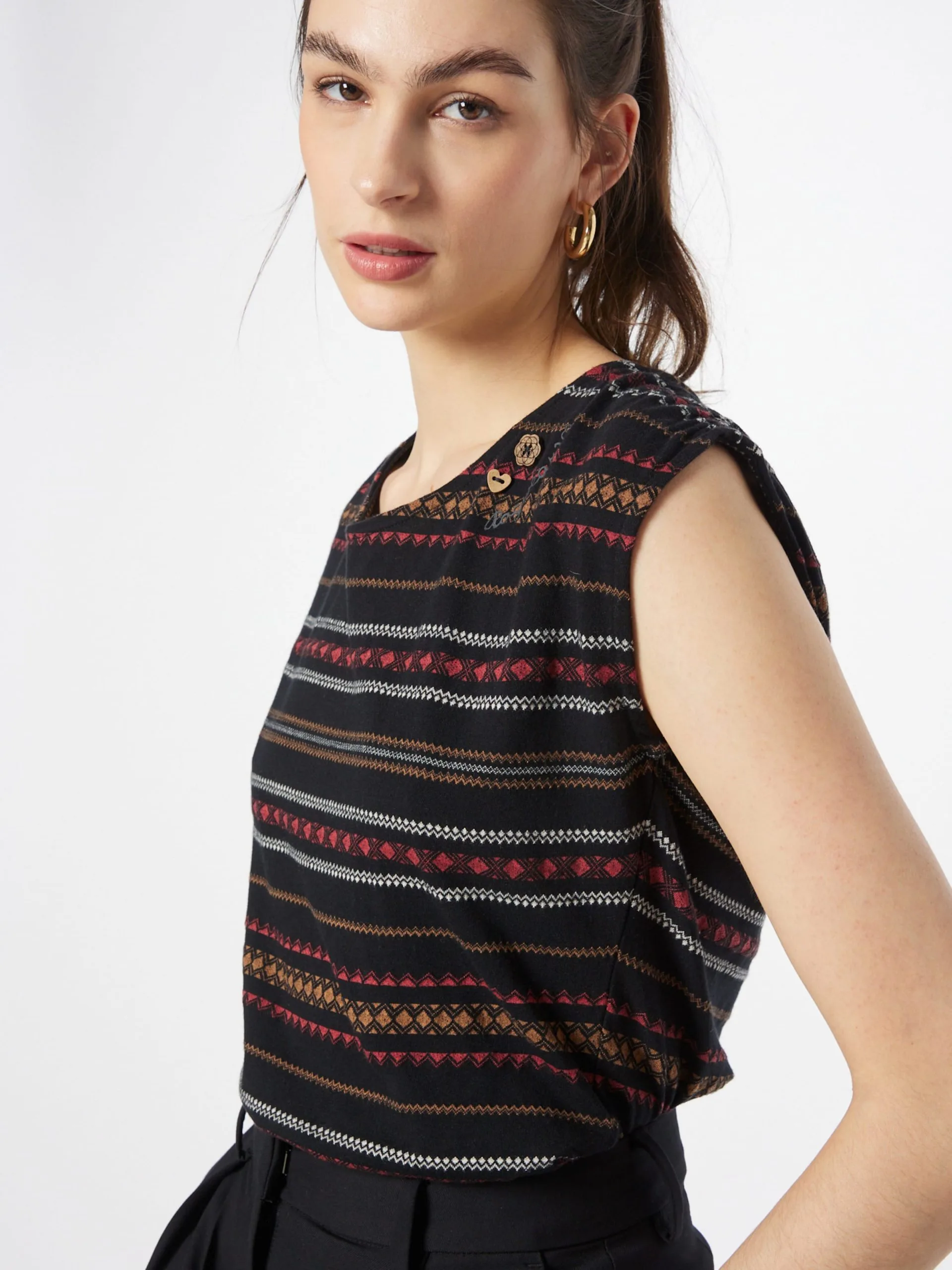 Ragwear T-shirts Shirt GREETA Dames Zwart 2 Ragwear T-shirts Shirt GREETA Dames Zwart - Afbeelding 2