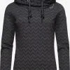 Ragwear Hoodies Sweatshirt Chevron Dames Zwart