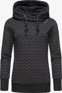 Ragwear Hoodies Sweatshirt Chevron Dames Zwart