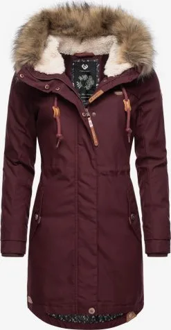 Ragwear Parkas Winterparka Tawny Dames Wijnrood