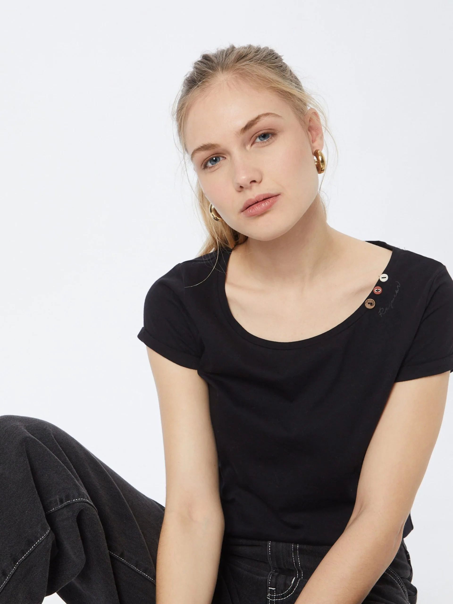 Ragwear T-shirts Shirt FLORAH Dames Zwart 2 Ragwear T-shirts Shirt FLORAH Dames Zwart - Afbeelding 2