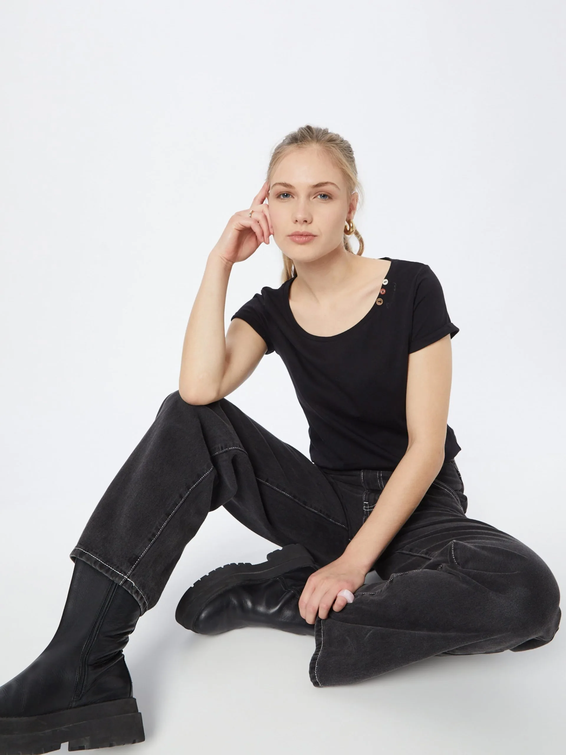 Ragwear T-shirts Shirt FLORAH Dames Zwart 5 Ragwear T-shirts Shirt FLORAH Dames Zwart - Afbeelding 5