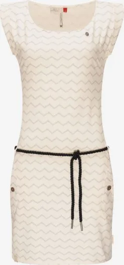 Ragwear Zomerjurken Zomerjurk Tag Chevron Dames Offwhite
