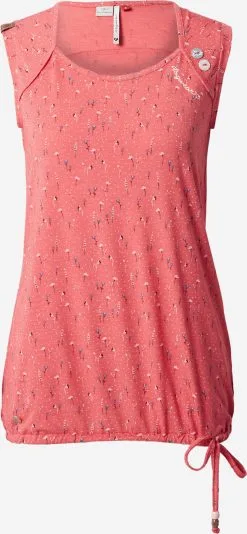 Ragwear Mouwloze Shirts Top MIKKE Dames Pastelrood