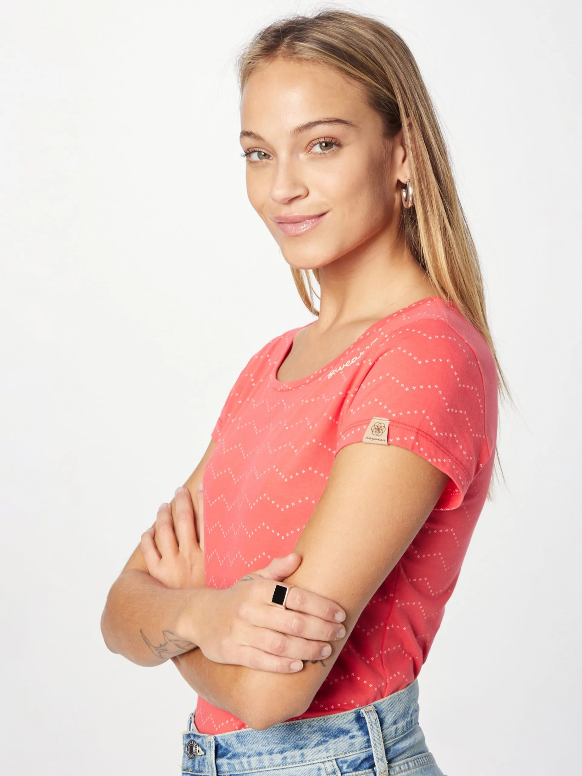 Ragwear T-shirts Shirt MINT Dames Watermeloen Rood 2 Ragwear T-shirts Shirt MINT Dames Watermeloen Rood - Afbeelding 2