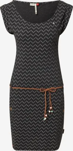 Ragwear Zomerjurken Zomerjurk Tag Zig Zag Dames Zwart Gemêleerd