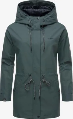 Ragwear Regenjassen Functionele Jas Urbanna Remake Dames Donkergroen