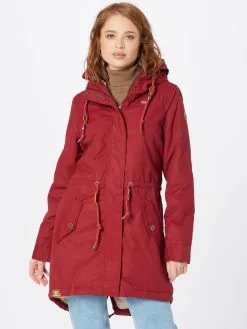 Ragwear Parkas Tussenparka ELBA Dames Rood -Ragwear Verkoopwinkel b4ddef8db864ef59168e04e520b94753