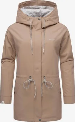 Ragwear Regenjassen Functionele Jas Urbanna Remake Dames Lichtbruin