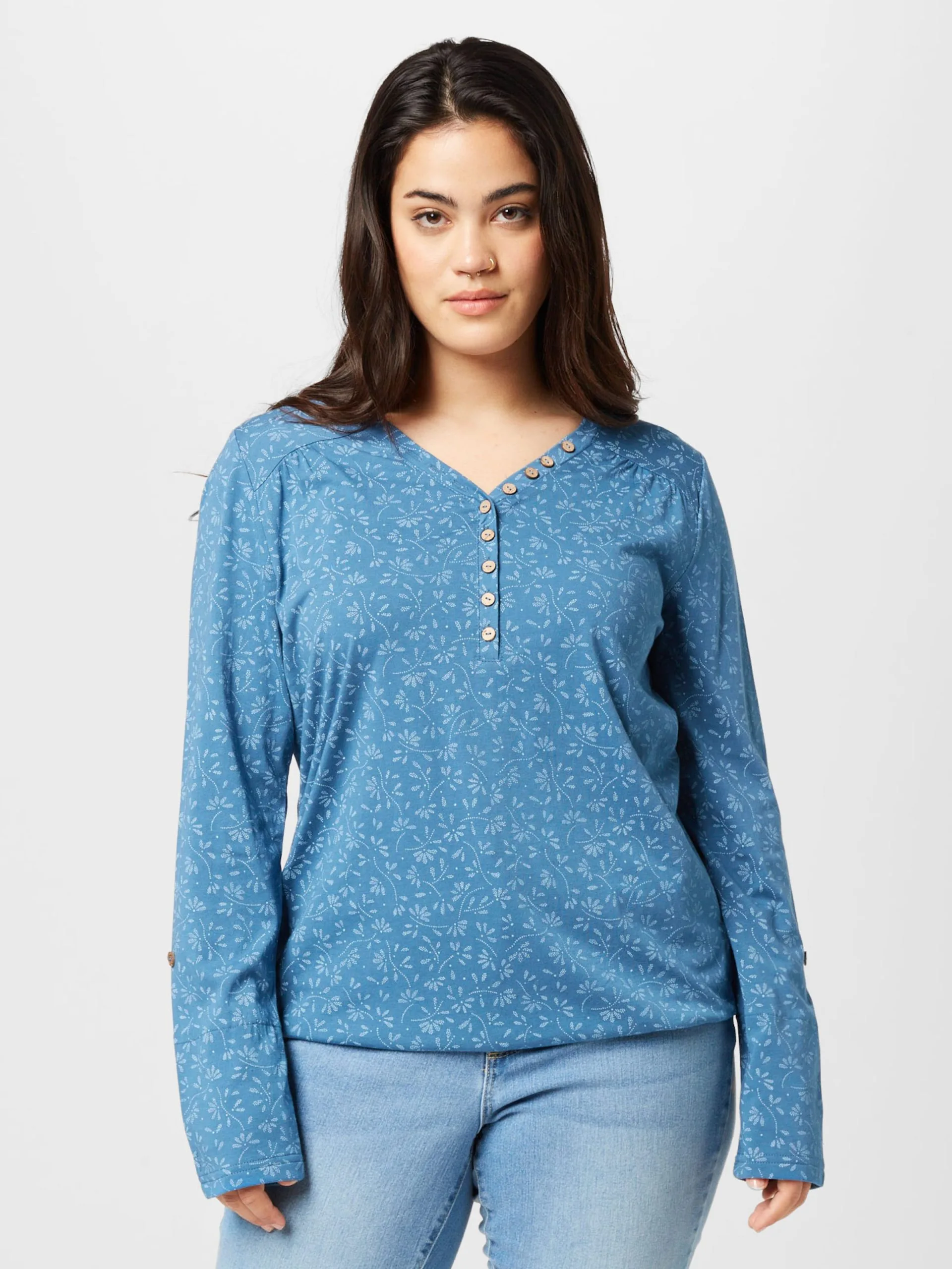 Longsleeves Shirt Dames Indigo / Lichtblauw 3 Longsleeves Shirt Dames Indigo / Lichtblauw - Afbeelding 3