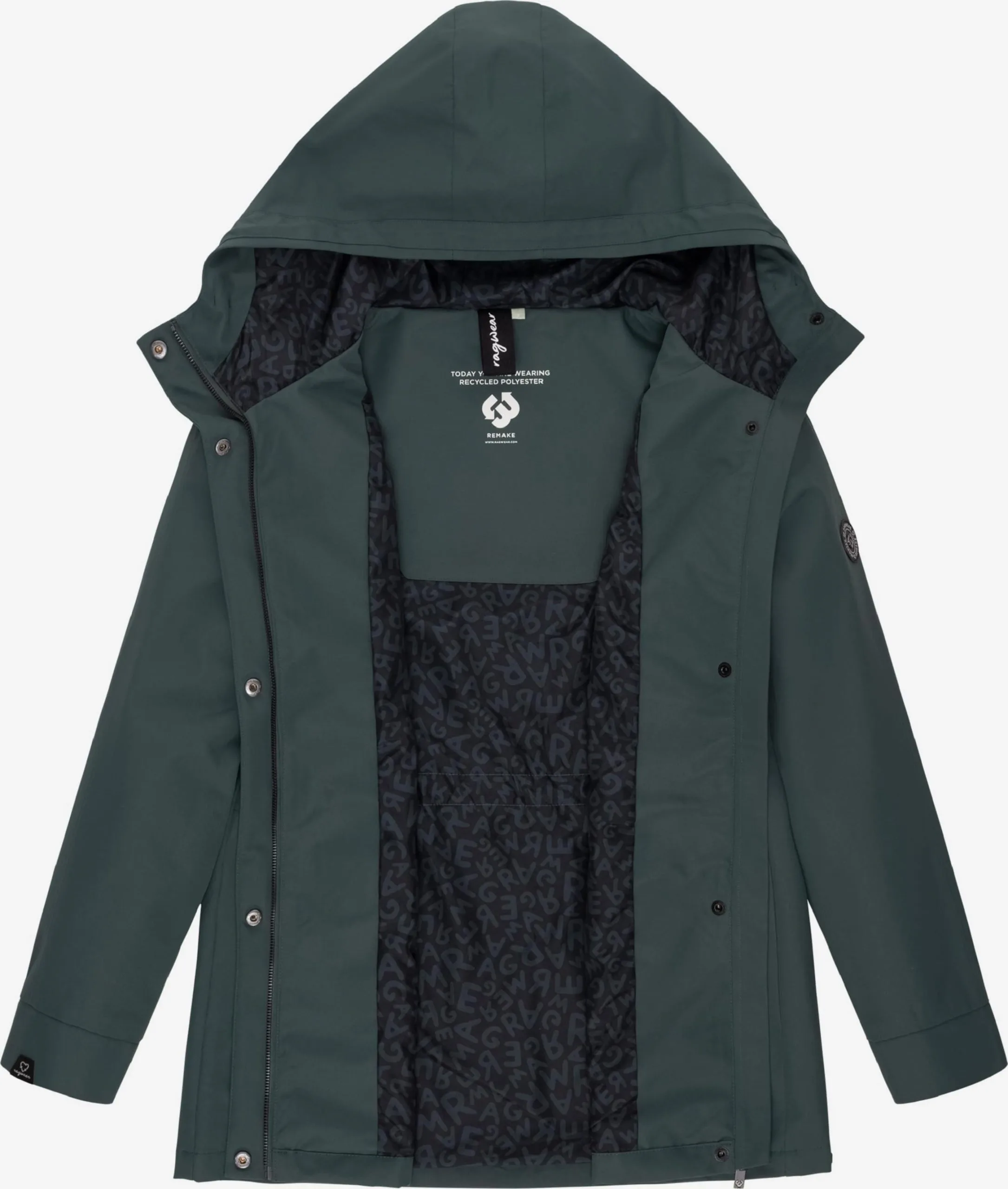Ragwear Regenjassen Functionele Jas Urbanna Remake Dames Donkergroen 5 Ragwear Regenjassen Functionele Jas Urbanna Remake Dames Donkergroen - Afbeelding 5