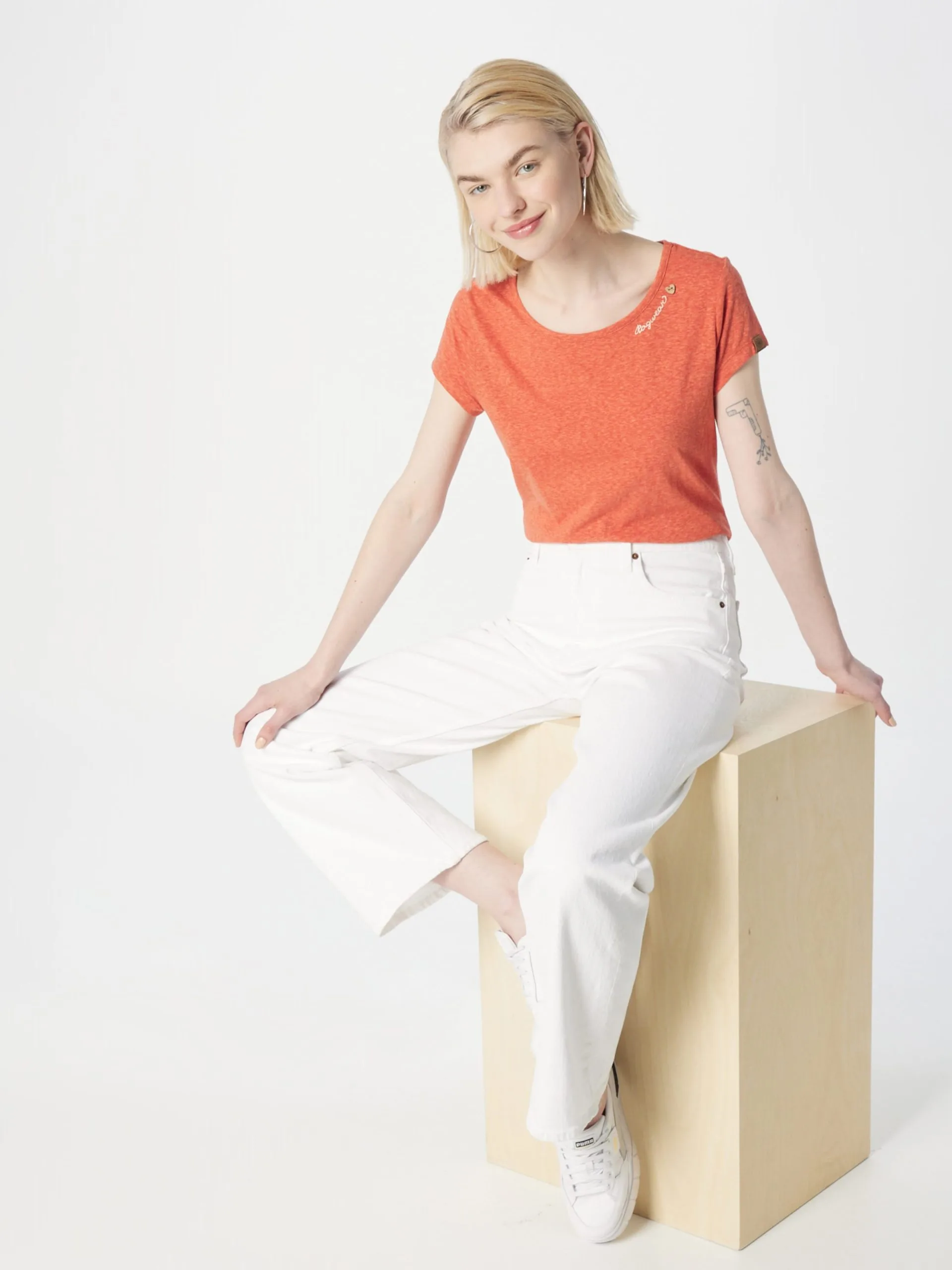 Ragwear T-shirts Shirt MINTT Dames Oranje Gemêleerd 5 Ragwear T-shirts Shirt MINTT Dames Oranje Gemêleerd - Afbeelding 5