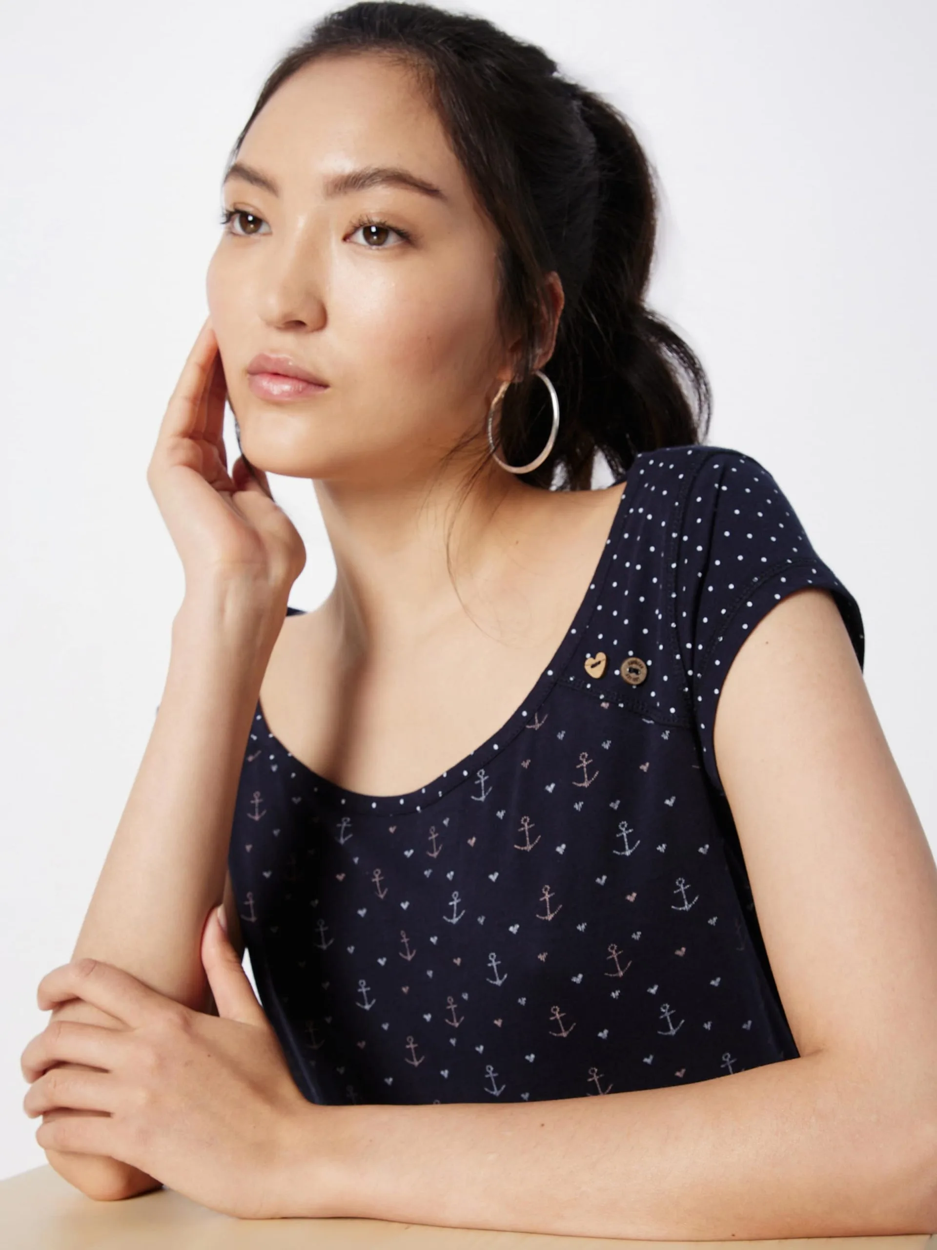 Ragwear T-shirts Shirt ROSANNE Dames Navy / Lichtblauw 2 Ragwear T-shirts Shirt ROSANNE Dames Navy / Lichtblauw - Afbeelding 2