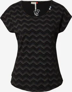 Ragwear T-shirts Shirt CHEDAR CHEVRON Dames Zwart